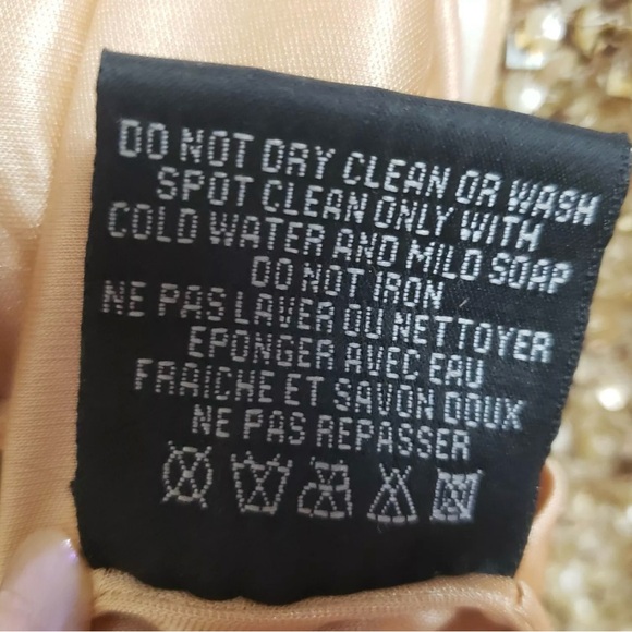 Aidan Mattox Gold Sequin Pearl Mini 1-Shoulder Holiday Party Dress  Sz 4 w/ Flaw - Picture 8 of 15